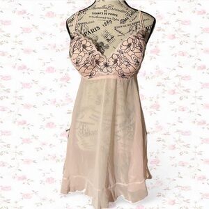Chic Enchanted Floral Lace Chemise in Soft Pink